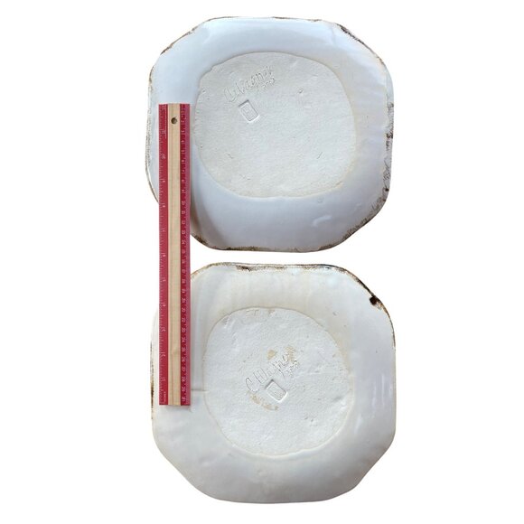 VTG Signed Handcrafted Ceramic Plates Abstract Earth Brushstroke Design Set Of 2 - Picture 8 of 13